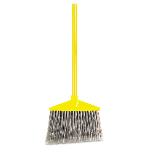 Angled Large Broom, 46.78" Handle, Gray/Yellow