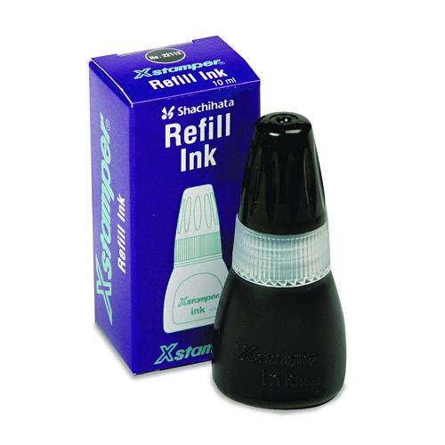 Refill Ink for Xstamper Stamps, 10 mL Bottle, Black