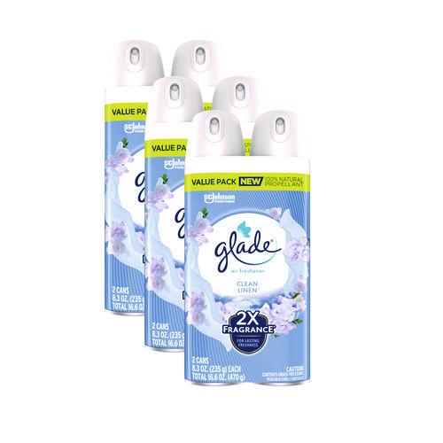 Air Freshener, Clean Linen Scent, 8.3 oz, 2/Pack, 3Packs/Carton
