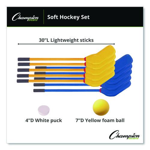 Rhino Soft Hockey Set, 30" Long, (10) Sticks/7" Ball/4" Puck