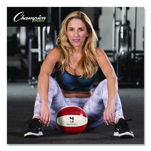 Rhino Leather Medicine Ball, 4 lb, Red/White