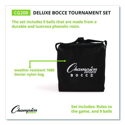 Deluxe Bocce Tournament Set, 4.25" dia Balls, Assorted Colors