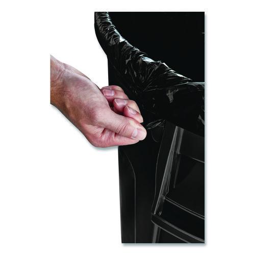 Vented Round Brute Container, 44 gal, Plastic, Black