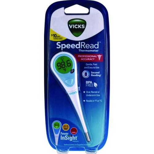 SpeedRead Digital Thermometer with Fever InSight, White/Blue