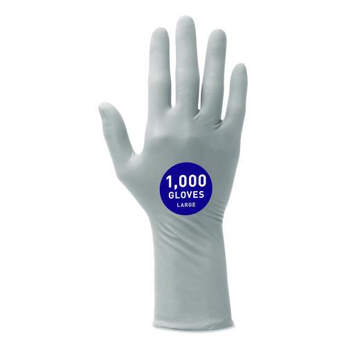 STERLING Nitrile-Xtra Exam Gloves, Powder-Free, AQL 1.0, Large, 3.5 mil Thick, 12" Long, Gray, 100/Box, 10 Boxes/Carton