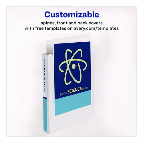 Durable View Binder with DuraHinge and EZD Rings, 3 Rings, 1" Capacity, 11 x 8.5, White, 12/Carton (9301)