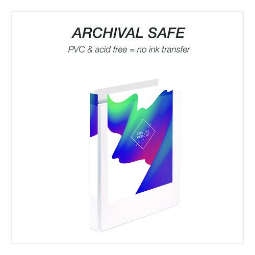 Economy Round Ring View Binders, 3 Rings, 1" Capacity, 11.5 x 8.5, White, 6/Carton