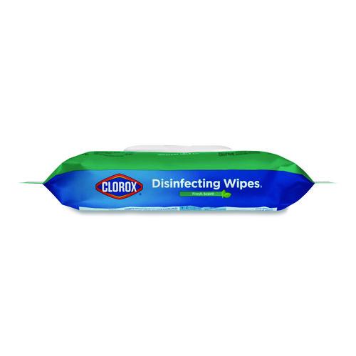 Disinfecting Cleaning Wipes, Flex Pack, 1-Ply, 8 x 7, Fresh Scent, White, 75 Towels/Box, 6 Boxes/Carton