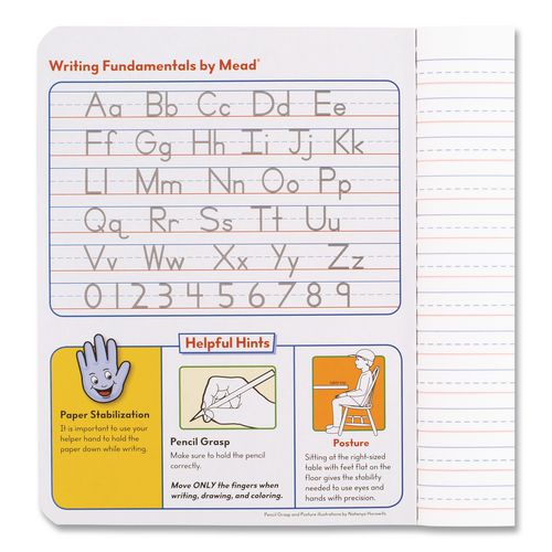 Primary Journal Creative Writing Composition Book, Manuscript Format, Blue/Black/White Cover, (100) 9.75 x 7.5 Sheets