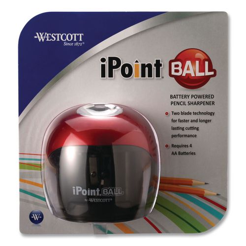 iPoint Ball Battery Sharpener, Battery-Powered, 3 x 3.25, Red/Black
