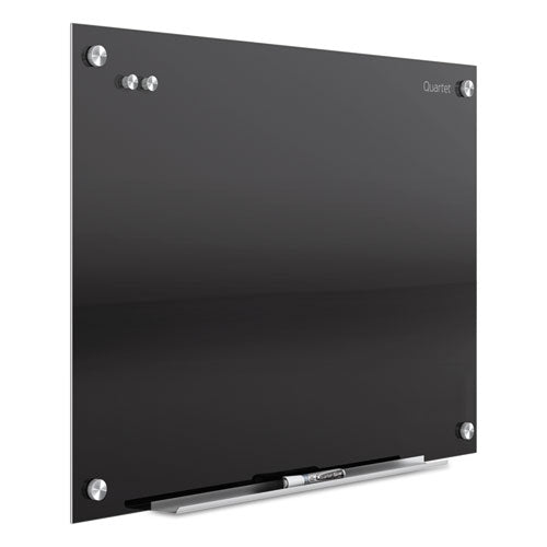 Infinity Magnetic Glass Marker Board, 48" x 36", Black Surface