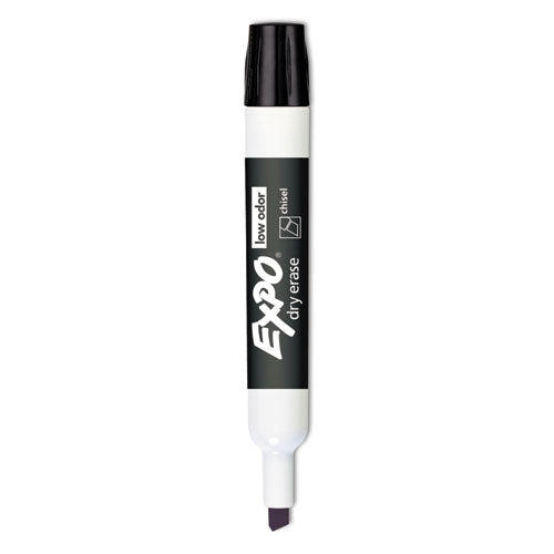 Low-Odor Dry-Erase Marker, Broad Chisel Tip, Black, Dozen