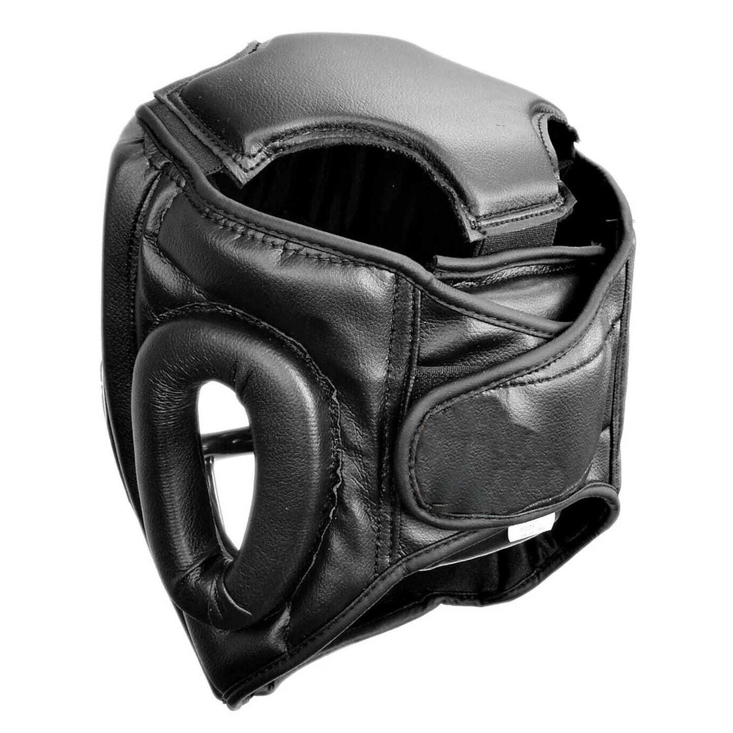 Black Head Gear with Face Cage – Synthetic Leather