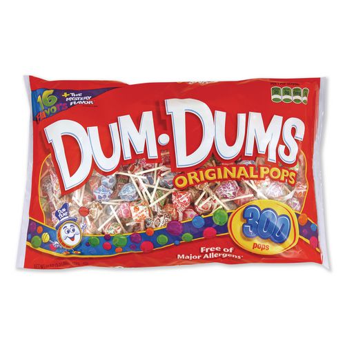 Dum-Dum-Pops, Assorted Flavors, Individually Wrapped, 300/Pack