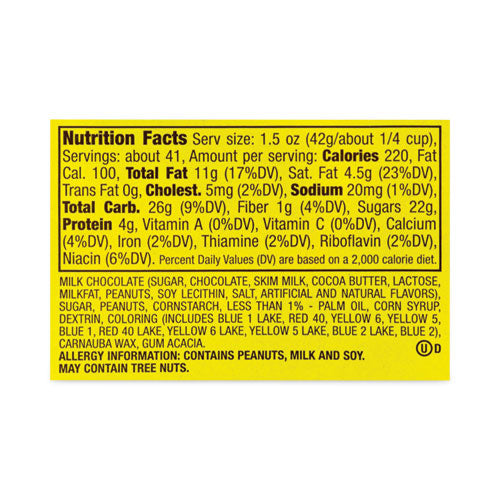 Milk Chocolate Peanut Candies, 62 oz Tub