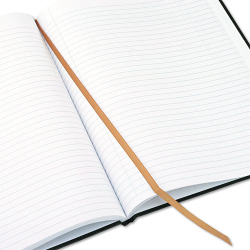 Executive Notebook with Ribbon Bookmark, 1-Subject, Medium/College Rule, Black Cover, (75) 10.75 x 8.5 Sheets