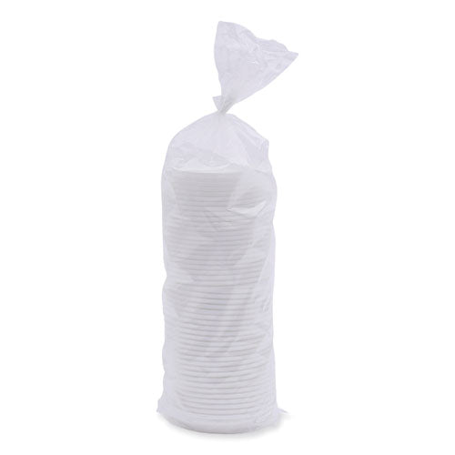 Deerfield Hot Cup Lids, Fits 10 oz to 20 oz Boardwalk Deerfield Hot Cups, Plastic, White, 50/Pack, 20 Packs/Carton