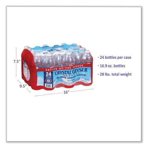 Natural Alpine Spring Water, 16.9 oz Bottle, 24/Carton