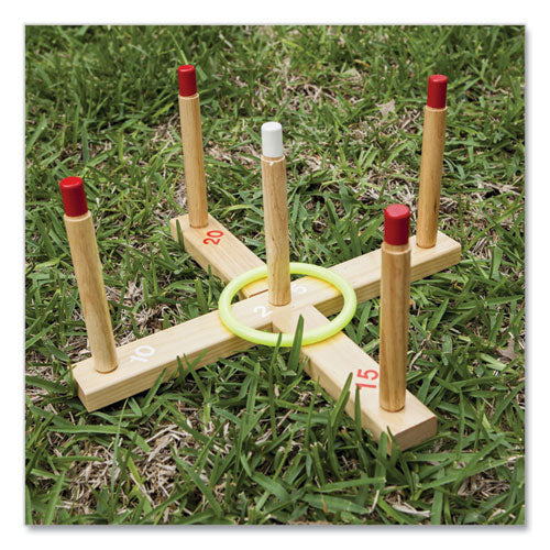 Ring Toss Set, Plastic/Wood, Assorted Colors, 5 Pegs, 4 Rings