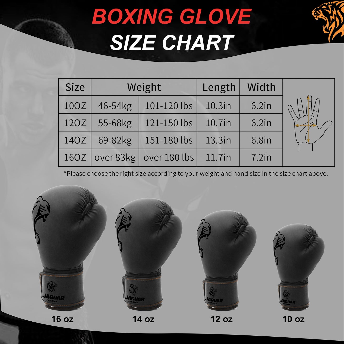 Jaguar Pro Elite Boxing Gloves For Boxing MMA Muay Thai Bag workout