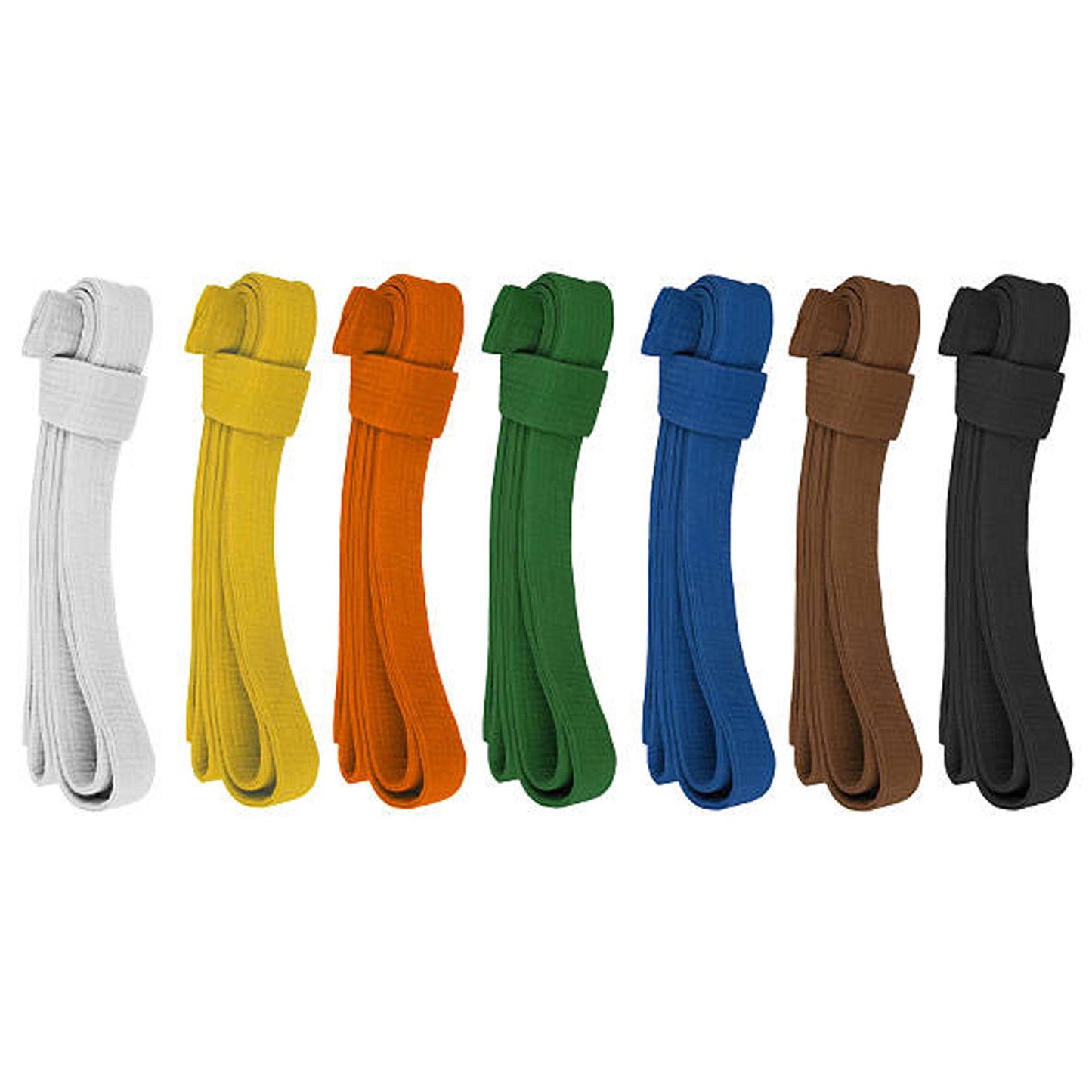 Colored Karate Belts 9 Stitches Double Wrap