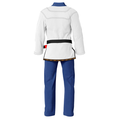 White shirt blue trouser