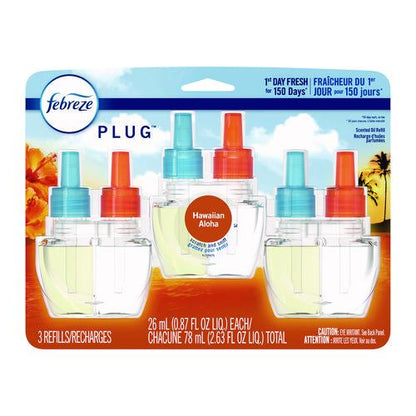PLUG Air Freshener Refills, Hawaiian Aloha, 0.87 oz, 3/Pack
