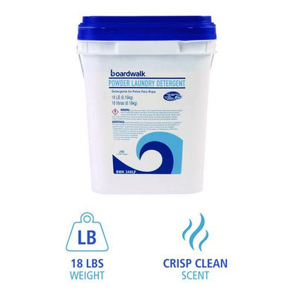 Powder Laundry Detergent, Low Foam, Crisp Clean Scent, 18 lb Pail