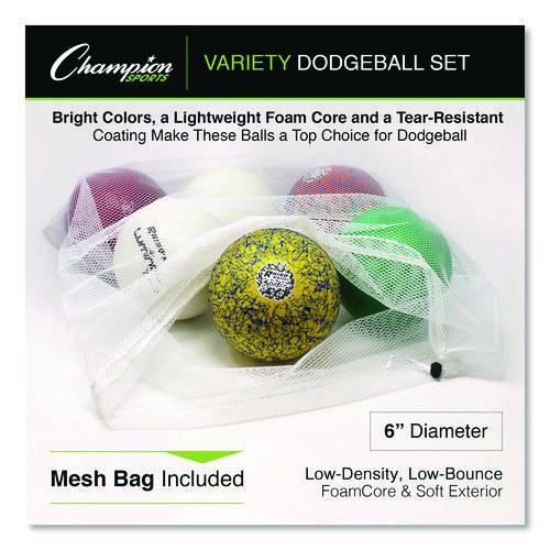 Rhino Skin Luminous, Spider and ThermoGrip Dodgeball Set, 6.3" Diameter, Assorted Colors, 6/Set