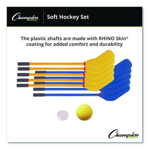 Rhino Soft Hockey Set, 30" Long, (10) Sticks/7" Ball/4" Puck
