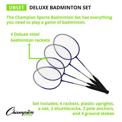 Deluxe Badminton Set, 20 ft Net with 4 Rackets, 2 Shuttlecocks