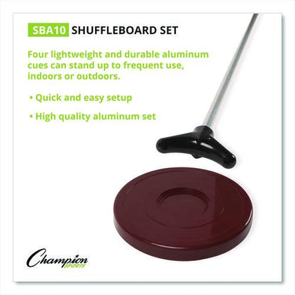 Shuffleboard Set, 4 Cues, 8 Pucks