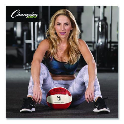 Rhino Leather Medicine Ball, 4 lb, Red/White