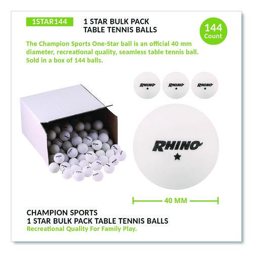 Table Tennis Balls, Official Size, White, 144/Carton