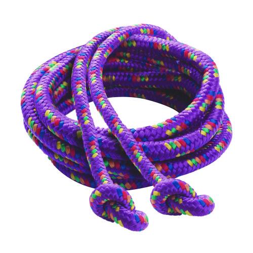 Braided Nylon Jump Ropes, 8 ft, Assorted, 6/Pack