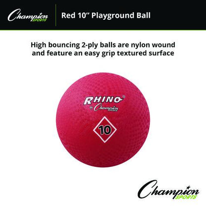 Playground Ball, 10" Diameter, Red