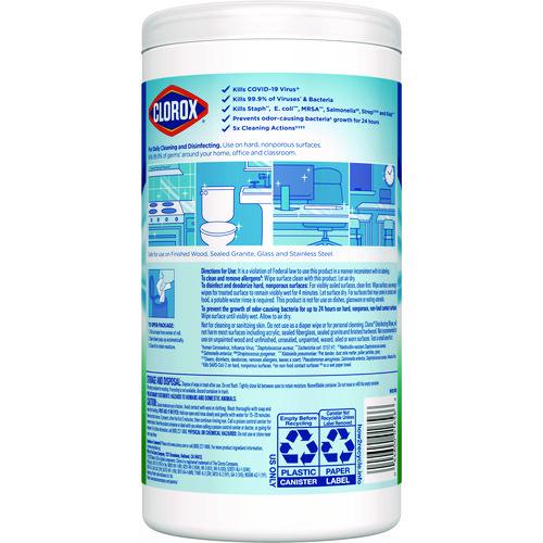 Disinfecting Wipes, Bleach Free Cleaning Wipes, 1-Ply, 7 x 8, Fresh Scent, White, 75/Canister, 6 Canisters