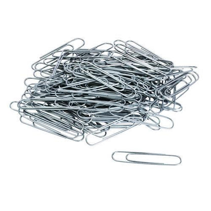 Paper Clips, Jumbo, Smooth, Silver, 100 Clips/Box, 10 Boxes/Pack