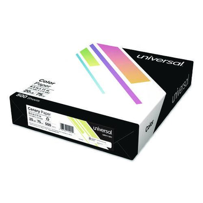 Deluxe Colored Paper, 20 lb Bond Weight, 8.5 x 11, Canary, 500 Sheets/Ream, 10 Reams/Carton