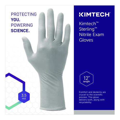 STERLING Nitrile-Xtra Exam Gloves, Powder-Free, AQL 1.0, Large, 3.5 mil Thick, 12" Long, Gray, 100/Box, 10 Boxes/Carton