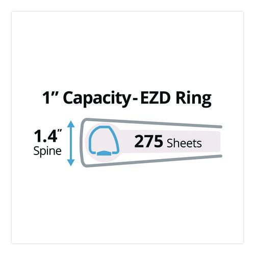 Durable View Binder with DuraHinge and EZD Rings, 3 Rings, 1" Capacity, 11 x 8.5, White, 12/Carton (9301)