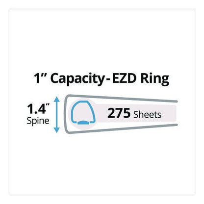 Durable View Binder with DuraHinge and EZD Rings, 3 Rings, 1" Capacity, 11 x 8.5, White, 12/Carton (9301)