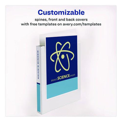 Durable View Binder with DuraHinge and EZD Rings, 3 Rings, 1" Capacity, 11 x 8.5, White, 12/Carton (9301)