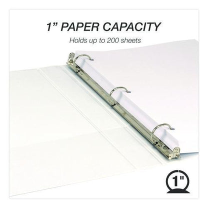 Economy Round Ring View Binders, 3 Rings, 1" Capacity, 11.5 x 8.5, White, 6/Carton