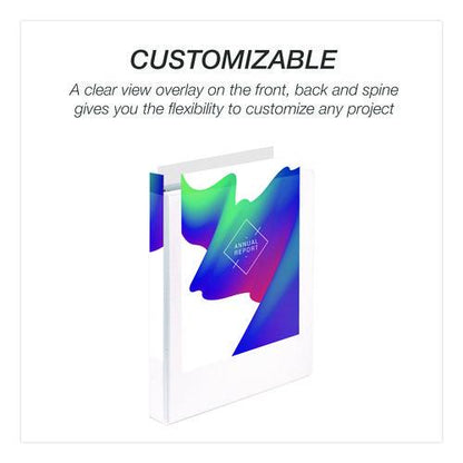 Economy Round Ring View Binders, 3 Rings, 1" Capacity, 11.5 x 8.5, White, 6/Carton