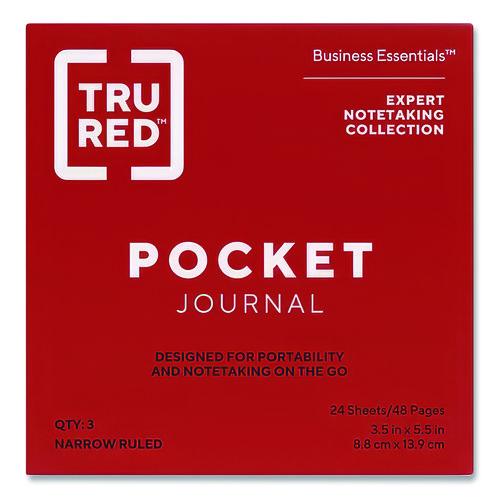 Pocket Journal, 1-Subject, Narrow Rule, Assorted Cover Colors, (48) 5.5 x 3.5 Sheets, 3/Pack