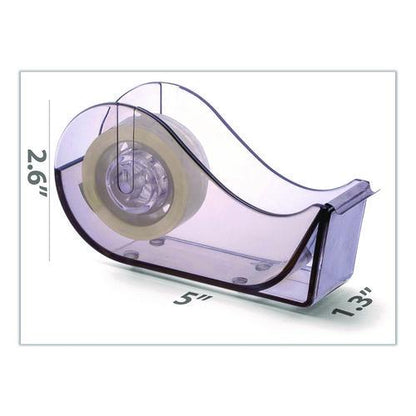 Recycled Plastic Three-Piece Desk Set: (1) Pencil Cup, (1) Stapler, (1) Tape Dispenser, (1) Roll of Tape, Translucent Ash