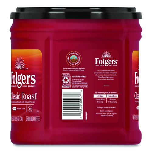 Coffee, Classic Roast, Ground, 25.9 oz Canister, 6/Carton