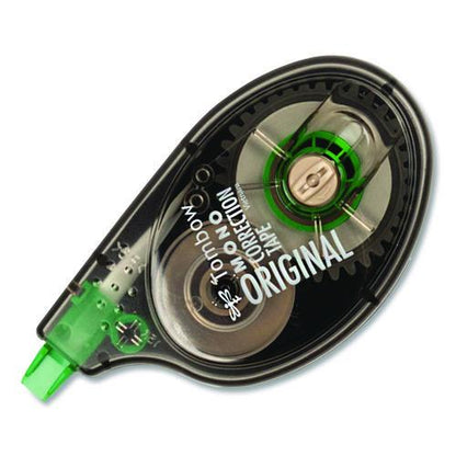 MONO Correction Tape, Gray/Clear Applicator, 0.17" x 394", White Tape, 10/Pack