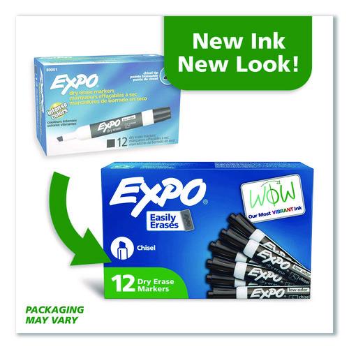 Low-Odor Dry-Erase Marker, Broad Chisel Tip, Black, Dozen